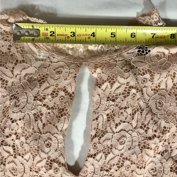 Bebe Vintage Eyelet Mini Dress Med Rose Pink Sheer Knit Made In USA Ally McBeal - Picture 8 of 13